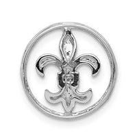 14k White Gold .01ct. Diamond Fleur De Lis Chain Slide-PM4067-001-WA