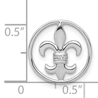 14k White Gold .01ct. Diamond Fleur De Lis Chain Slide-PM4067-001-WA