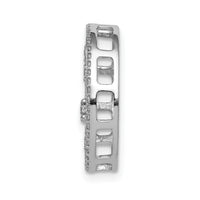 14k White Gold Oval 1/5ct. Diamond Fleur de Lis Chain Slide-PM4070-020-WA