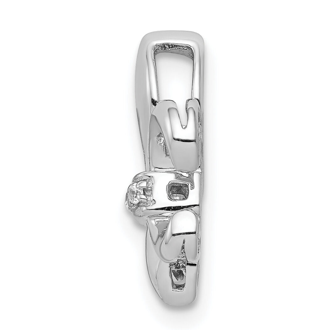 14k White Gold .02ct. Diamond Fleur de Lis Chain Slide-PM4072-002-WA