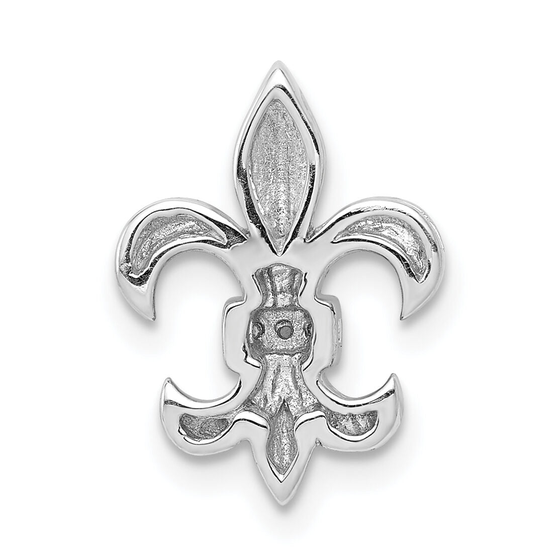 14k White Gold .02ct. Diamond Fleur de Lis Chain Slide-PM4072-002-WA