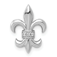 14k White Gold .02ct. Diamond Fleur de Lis Chain Slide-PM4072-002-WA