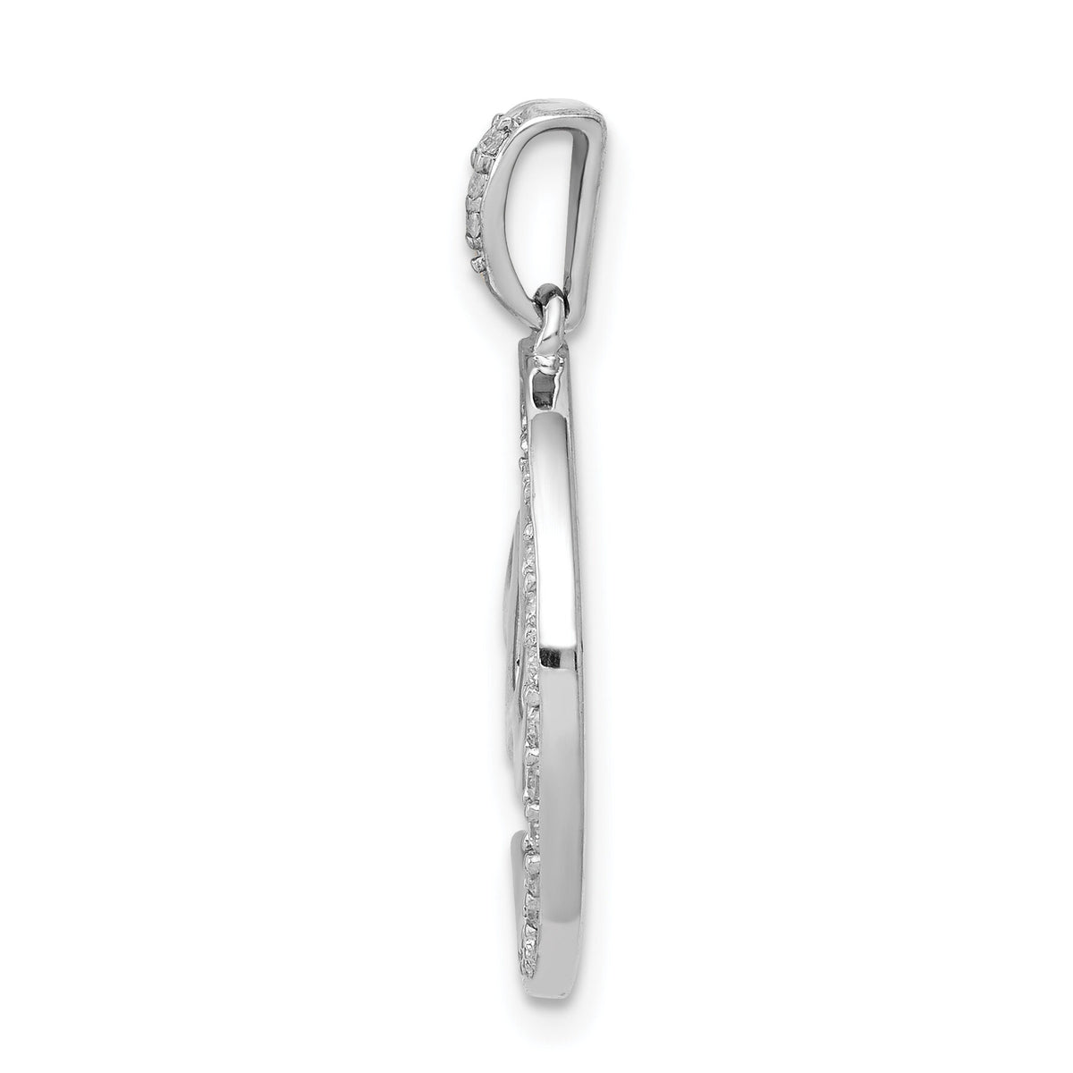 14k White Gold Diamond Allah, Star and Crescent Pendant-PM4082-016-WA