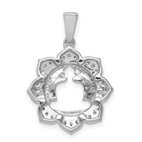 14k White Gold Diamond Buddha Pendant-PM4084-016-WA
