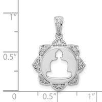 14k White Gold Diamond Buddha Pendant-PM4084-016-WA