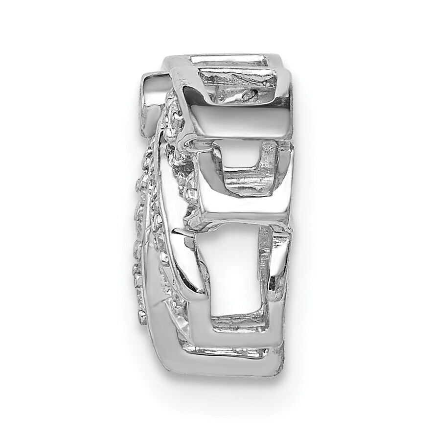 14k White Gold 1/5ct. Diamond Lotus Flower Chain Slide-PM4086-020-WA