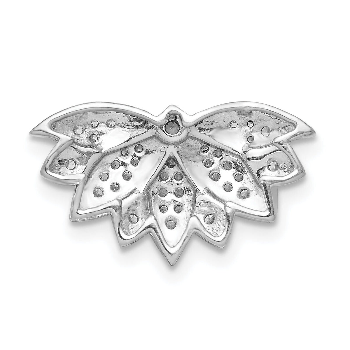 14k White Gold 1/5ct. Diamond Lotus Flower Chain Slide-PM4086-020-WA
