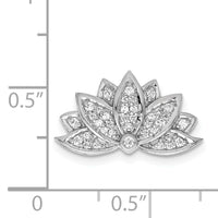 14k White Gold 1/5ct. Diamond Lotus Flower Chain Slide-PM4086-020-WA