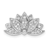 14k White Gold 1/5ct. Diamond Lotus Flower Chain Slide-PM4086-020-WA