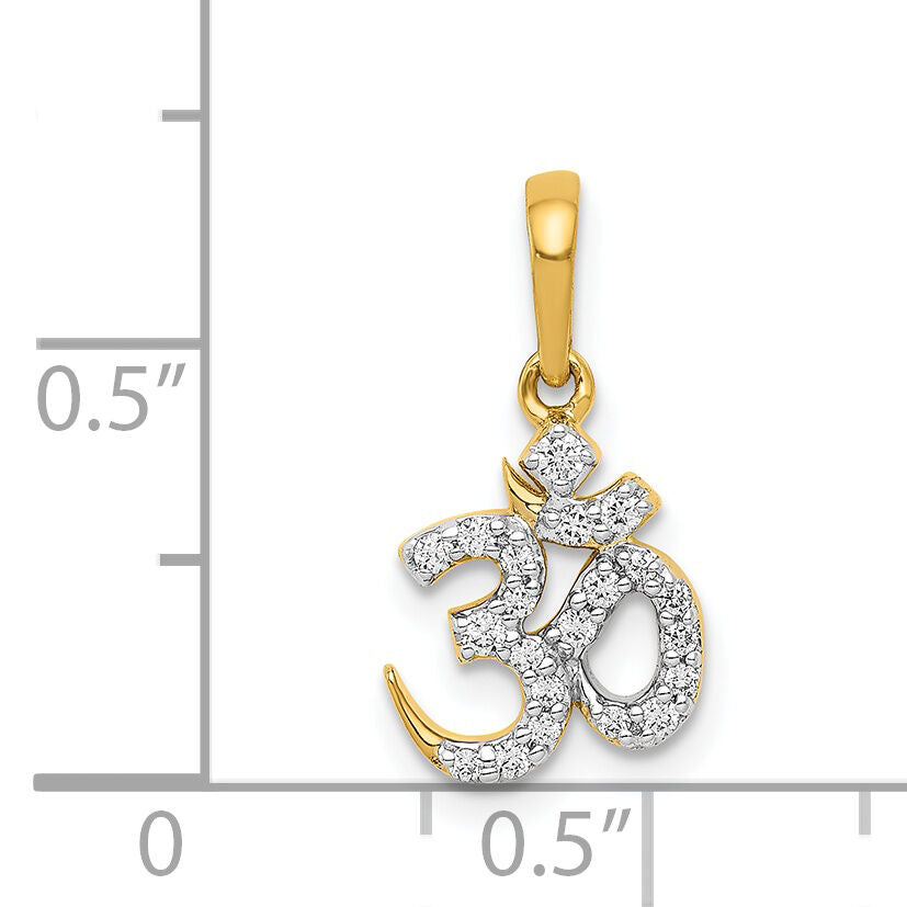 14k 1/6ct. Diamond Om Pendant-PM4091-015-YA