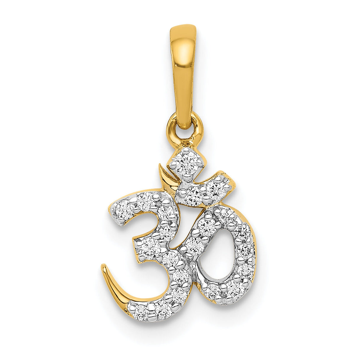 14k 1/6ct. Diamond Om Pendant-PM4091-015-YA