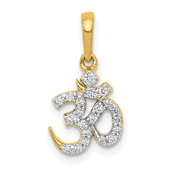 14k 1/6ct. Diamond Om Pendant-PM4091-015-YA