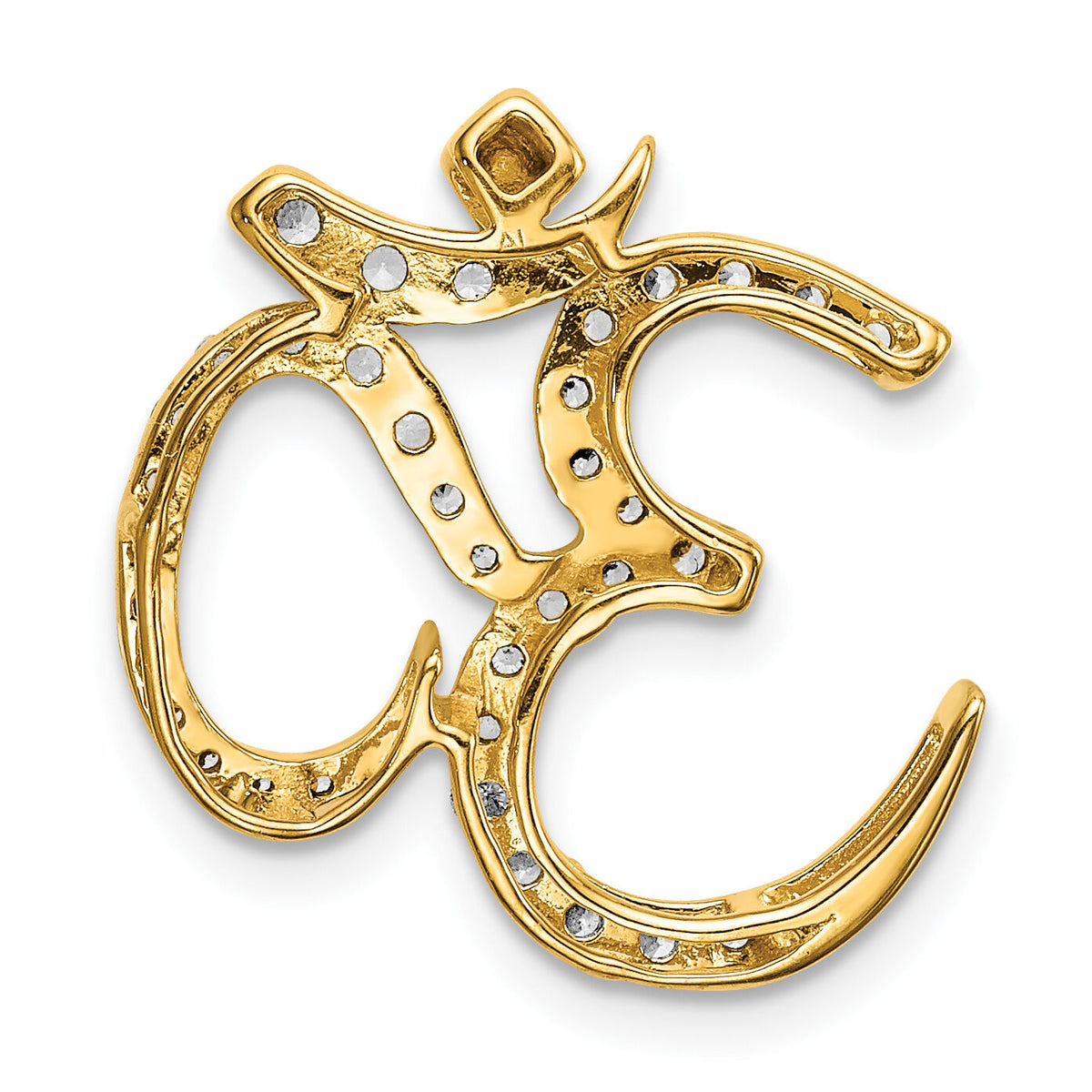 14k 3/8ct. Diamond Om Chain Slide-PM4092-042-YA