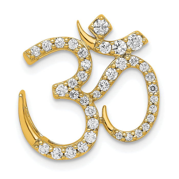 14k 3/8ct. Diamond Om Chain Slide-PM4092-042-YA
