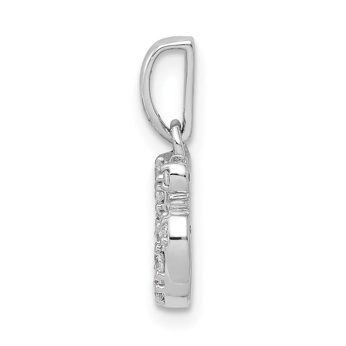 14k White Gold 1/10ct. Diamond Om Symbol Pendant-PM4093-010-WA