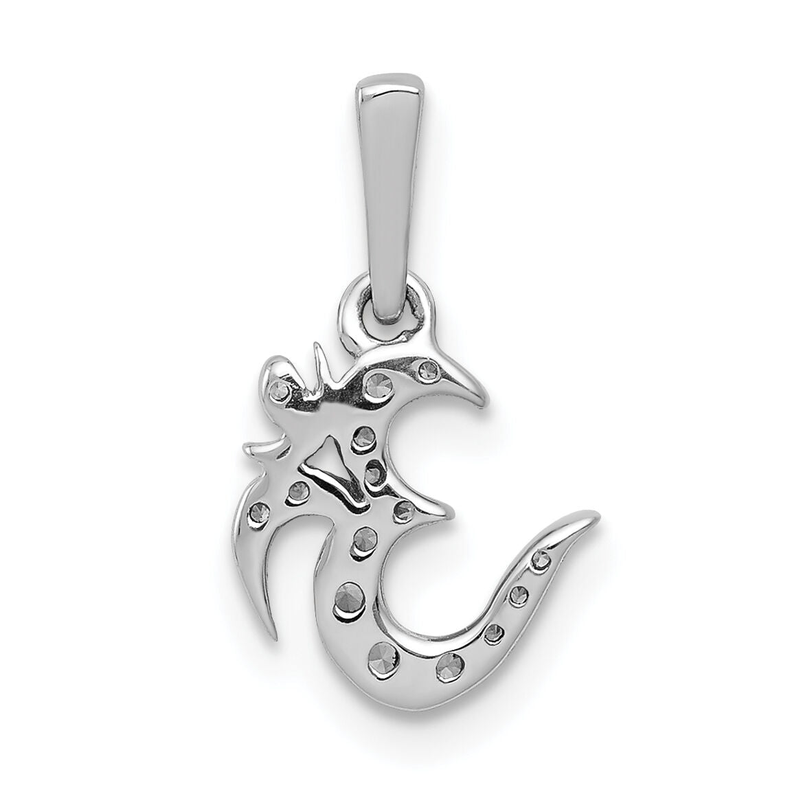 14k White Gold 1/10ct. Diamond Om Symbol Pendant-PM4093-010-WA