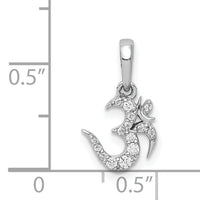 14k White Gold 1/10ct. Diamond Om Symbol Pendant-PM4093-010-WA