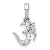 14k White Gold 1/10ct. Diamond Om Symbol Pendant-PM4093-010-WA