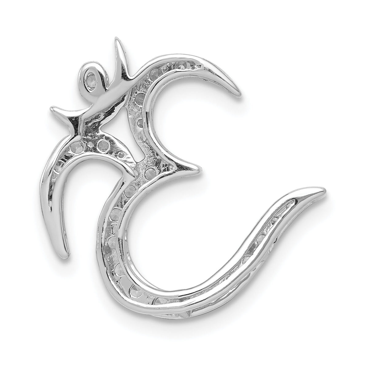 14k White Gold 3/8ct. Diamond Om Symbol Chain Slide-PM4094-040-WA