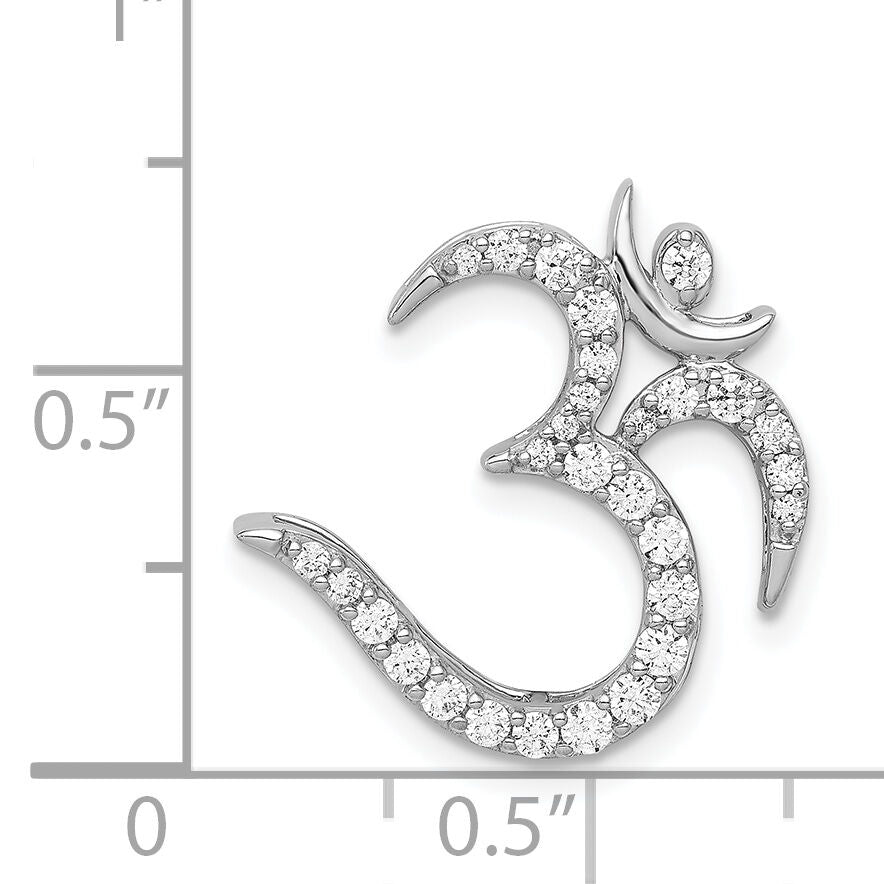 14k White Gold 3/8ct. Diamond Om Symbol Chain Slide-PM4094-040-WA