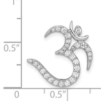 14k White Gold 3/8ct. Diamond Om Symbol Chain Slide-PM4094-040-WA