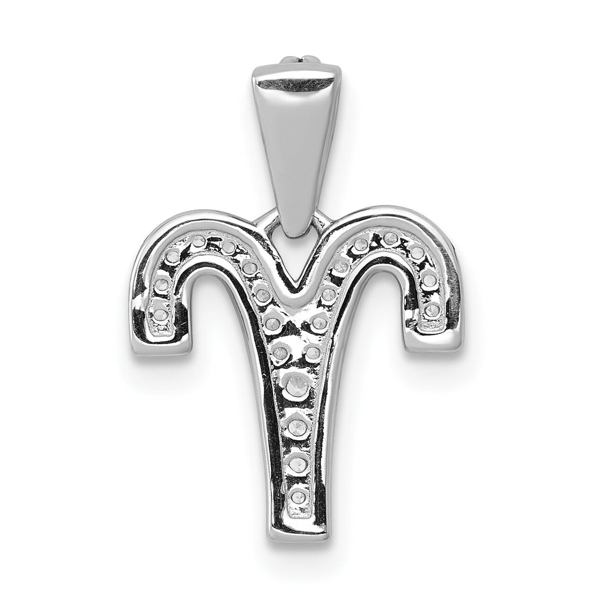 14k White Gold Diamond Aries Zodiac Pendant-PM4102-012-WA