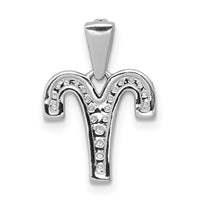 14k White Gold Diamond Aries Zodiac Pendant-PM4102-012-WA