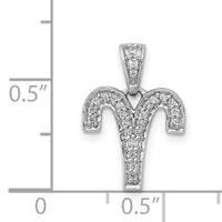14k White Gold Diamond Aries Zodiac Pendant-PM4102-012-WA