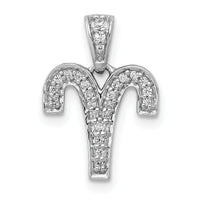 14k White Gold Diamond Aries Zodiac Pendant-PM4102-012-WA