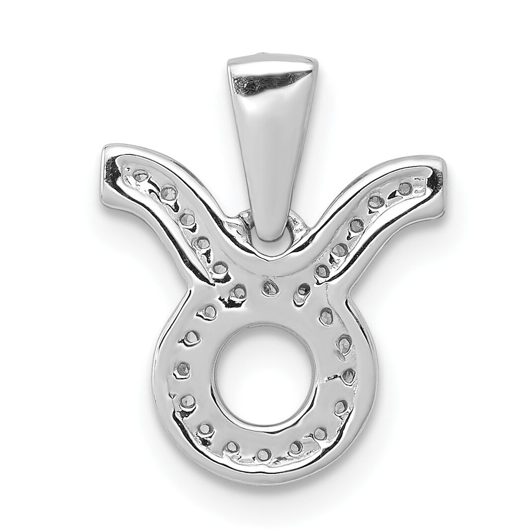 14k White Gold Diamond Taurus Zodiac Pendant-PM4103-012-WA