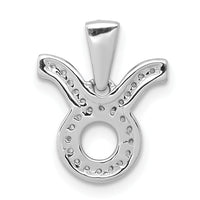 14k White Gold Diamond Taurus Zodiac Pendant-PM4103-012-WA