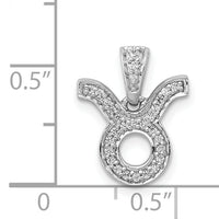 14k White Gold Diamond Taurus Zodiac Pendant-PM4103-012-WA