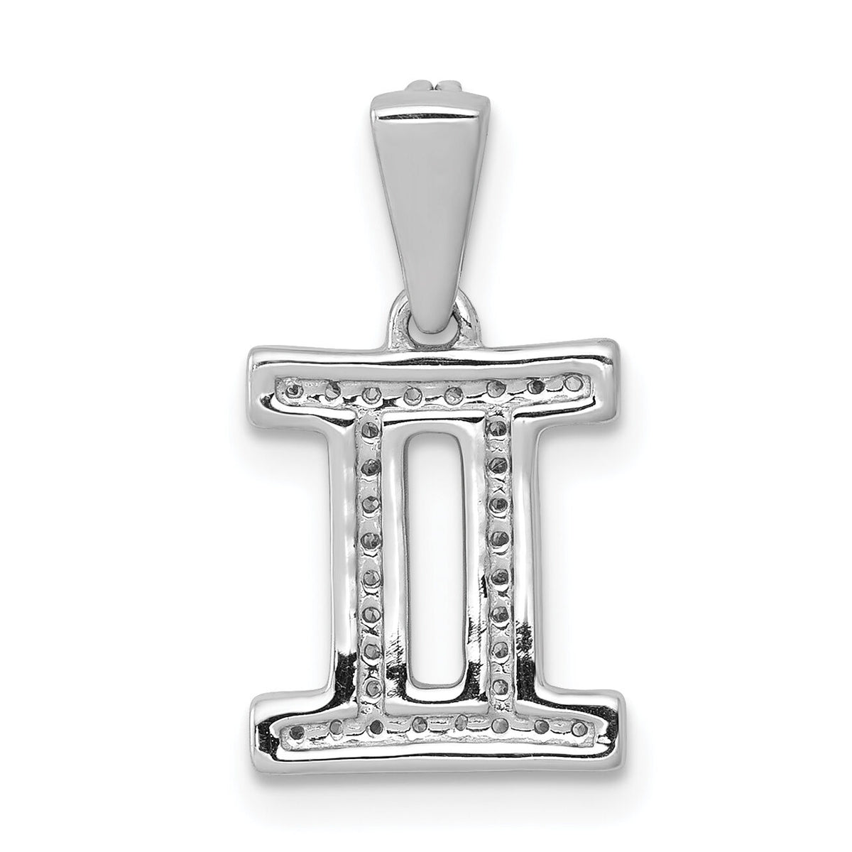 14k White Gold Diamond Gemini Zodiac Pendant-PM4104-013-WA