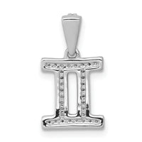 14k White Gold Diamond Gemini Zodiac Pendant-PM4104-013-WA