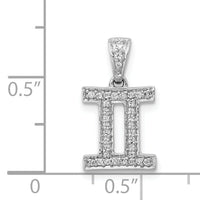 14k White Gold Diamond Gemini Zodiac Pendant-PM4104-013-WA