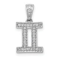 14k White Gold Diamond Gemini Zodiac Pendant-PM4104-013-WA