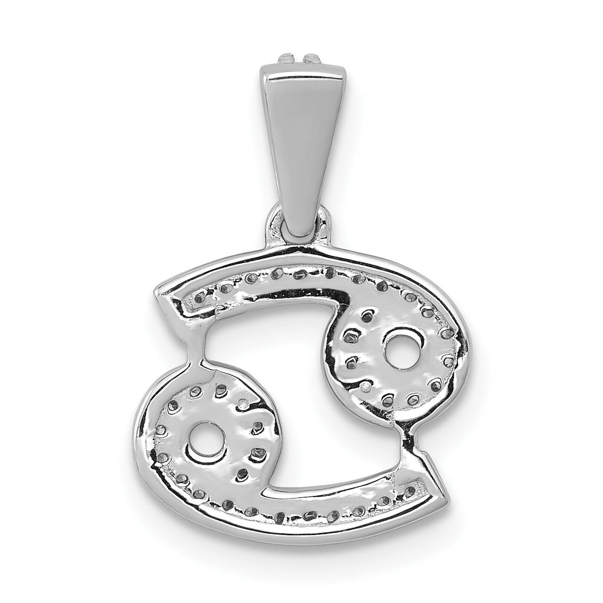 14k White Gold Diamond Cancer Zodiac Pendant-PM4105-013-WA