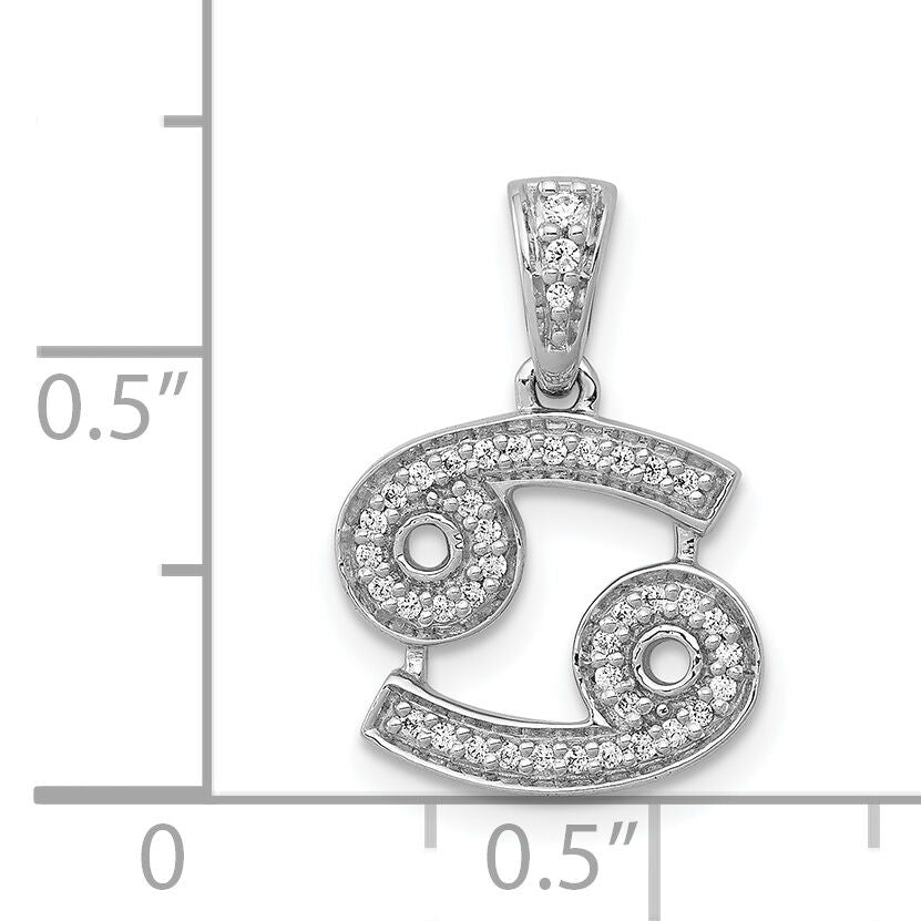 14k White Gold Diamond Cancer Zodiac Pendant-PM4105-013-WA