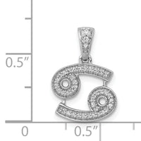 14k White Gold Diamond Cancer Zodiac Pendant-PM4105-013-WA
