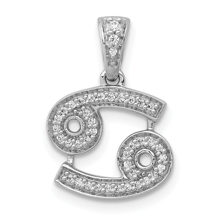 14k White Gold Diamond Cancer Zodiac Pendant-PM4105-013-WA