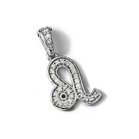 14k White Gold Diamond Leo Zodiac Pendant-PM4106-012-WA