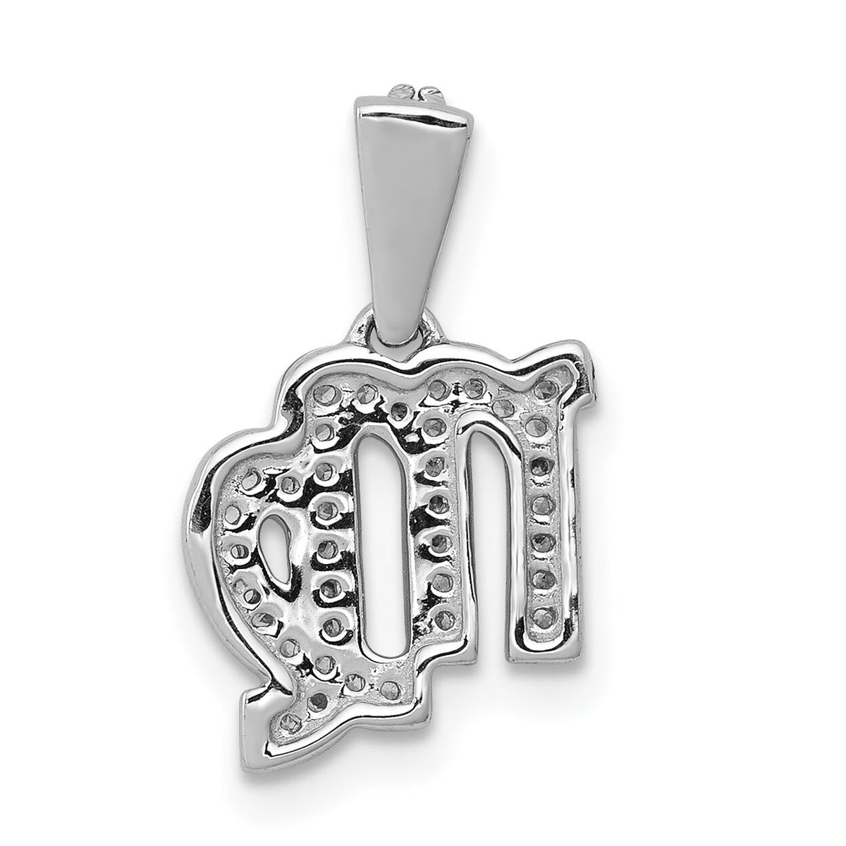 14k White Gold Diamond Virgo Zodiac Pendant-PM4107-013-WA