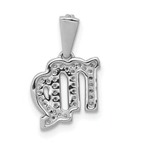 14k White Gold Diamond Virgo Zodiac Pendant-PM4107-013-WA