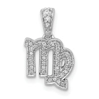 14k White Gold Diamond Virgo Zodiac Pendant-PM4107-013-WA