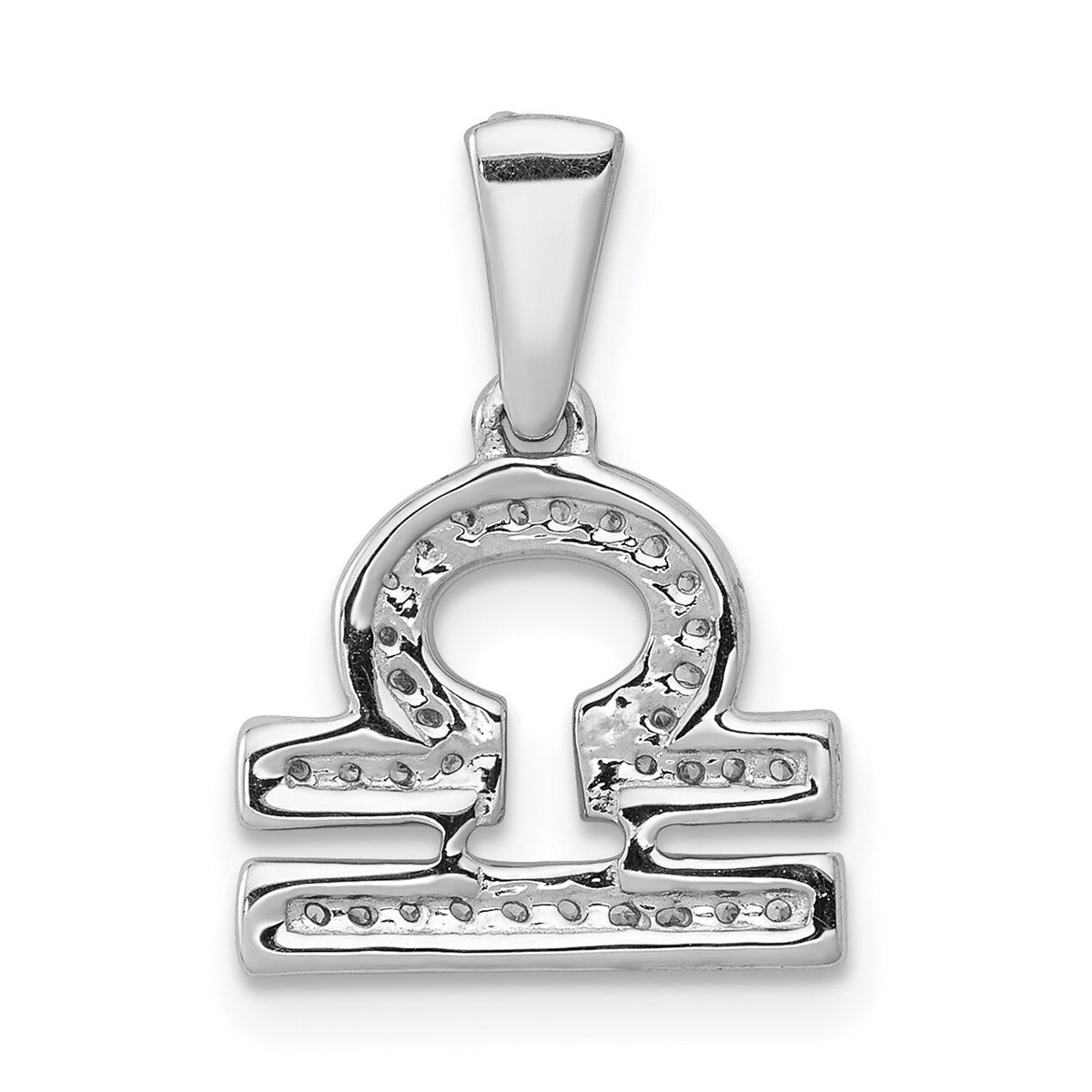 14k White Gold Diamond Libra Zodiac Pendant-PM4108-012-WA