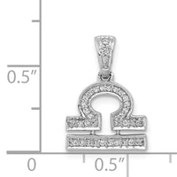 14k White Gold Diamond Libra Zodiac Pendant-PM4108-012-WA