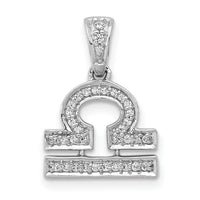 14k White Gold Diamond Libra Zodiac Pendant-PM4108-012-WA