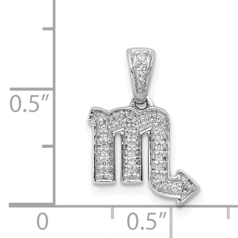 14k White Gold Diamond Scorpio Zodiac Pendant-PM4109-011-WA