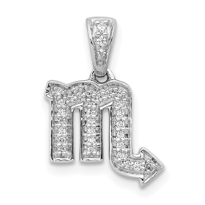 14k White Gold Diamond Scorpio Zodiac Pendant-PM4109-011-WA