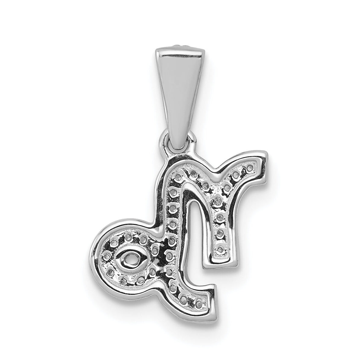 14k White Gold Diamond Capricorn Zodiac Pendant-PM4111-010-WA